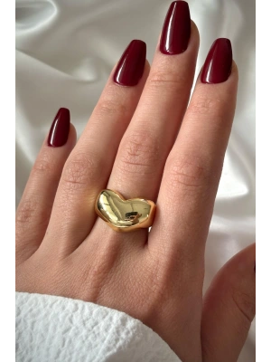 Özel Seri İthal Cilalı Kalp Model Bombe Tasarım Ayarlanabilir Kadın Yüzük