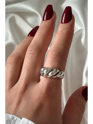 Özel Seri İthal Cilalı Sarmal Örgü Model Bombe Tasarım Ayarlanabilir Kadın Yüzük