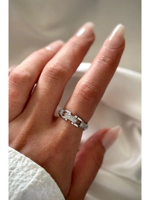 Premium Seri Chain Tasarım Model Zincir Kollu Ayarlanabilir Kadın Yüzük