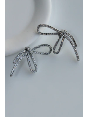 Premium Seri İthal Zirkon Taş Kaplama Büyük Fiyonk Model Kararmayan Şık Tasarım Kadın Küpe