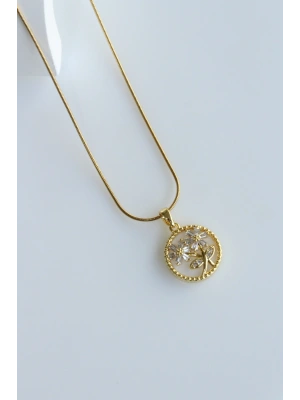 Premium Seri Plaka Model Zirkon Taşlı İkili Çiçek Tasarım 316 L Paslanmaz Kararmaz Kadın Çelik Kolye