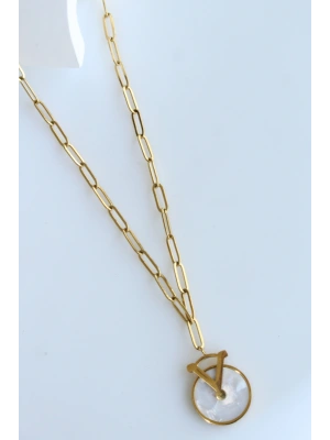 Yeni Seri Taşlı Tiff Zincirli Taşlı Model Kararma Yapmaz Tasarım Kadın Çelik Kolye