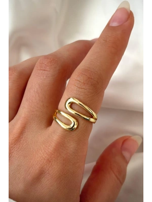 Yeni Sezon Cilalı Sarmal Tasarım Ayarlanabilir Kadın Yüzük