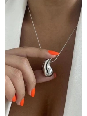 Yeni Sezon Damla Model Kararma Yapmaz Kadın Çelik Kolye