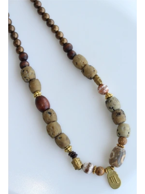 Yeni Sezon Etnik Otantik El Yapımı Taş Bohem Kadın Tasarım Kolye