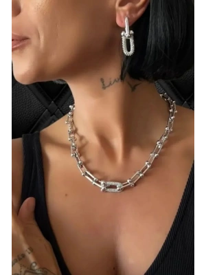 Yeni Sezon Vip Ithal Seri Ünlü Model Zirkon Taş Detaylı 48 Cm Şık Kadın Tiff Model Tasarım Kolye