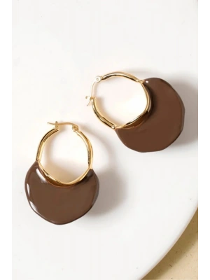 Zarif Çanta Tasarım Sallantılı Kadın Çelik Küpe