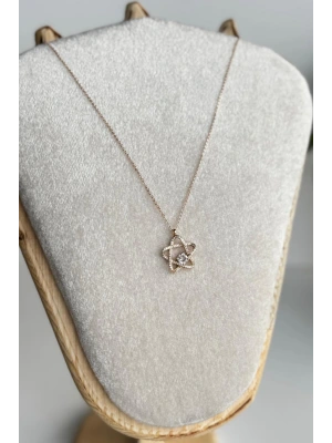 Zirkon Taşlı Yıldız Rüyası Tasarım Renk Atmaz Kararmaz Kadın Çelik Kolye