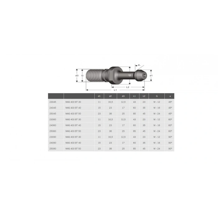 BT 50 - 45 DERECE İÇTEN SU VERMELİ PULLSTAT ( PULL STUD )