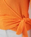 0441 Anvelop Örme Bluz - Turuncu