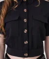 0663 Crop Ceket  Siyah