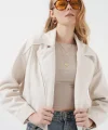 0717 Kısa Kaşe Ceket  Ekru