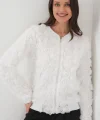 0719 Güllü Ceket  Beyaz