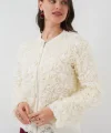 0719 Güllü Ceket  Ekru