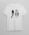 10 Kasım Atatürk Baskılı T-shirt - Beyaz