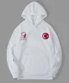 10 Kasıma Özel Üç İplik Kapüşonlu Baskılı SweatShirt - Beyaz