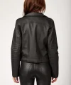 1025 Suni Deri Biker Ceket - Siyah