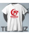 15 Temmuza Özel Tasarım 2016 Baskılı T-shirt - Beyaz