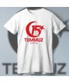 15 Temmuza Özel Tasarım 2016 Baskılı T-shirt - Beyaz