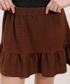 1884 Örme Mini Etek  Kahverengi