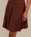 1885 Kloş Mini Etek  Kahverengi
