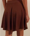 1885 Kloş Mini Etek  Kahverengi