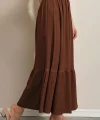 1886 Uzun Örme Etek - Kahverengi