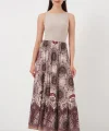 1898 Desenli Uzun Etek - Kahverengi