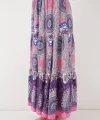 1898 Desenli Uzun Etek - Pembe