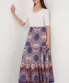 1898 Desenli Uzun Etek - Saks