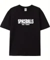 20/1 Penye Compack SPACEBALLS Erkek Baskılı Oversize Bisiklet Yaka Kısa Kol Yazlık T-shirt - Siyah
