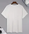 20/1 Penye Compack Uçak Baskılı Oversize Bisiklet Yaka Kısa Kol T-shirt - Beyaz