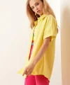 20120 Oversize Kısa Kollu Gömlek  Sarı