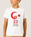 23 Nisan Çocuk Bayramı Baskılı Özel T-shirt - Beyaz