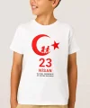 23 Nisan Çocuk Bayramı Baskılı Özel T-shirt - Beyaz