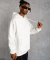 3 İplik Kapşonlu Sweatshirt Hoodie - Beyaz