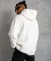 3 İplik Kapşonlu Sweatshirt Hoodie - Beyaz