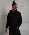 3 İplik Kapşonlu Sweatshirt Hoodie - Siyah