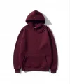 3 İplik Pamuklu Unisex Kapşonlu Sweetshirt - Bordo