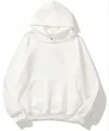3 İplik Pamuklu Unisex Kapşonlu weetshirt  Beyaz