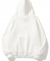 3 İplik Pamuklu Unisex Kapşonlu weetshirt  Beyaz