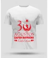 30 Ağustos Oversize Baskılı T-shirt - Beyaz