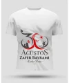 30 Ağustos Oversize Baskılı T-shirt - Beyaz