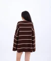 3368 ÇİZGİLİ SALAŞ TUNİK-KAHVE-KREM