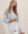 3900 Oversize Uzun Basic Gömlek  Açık Mavi