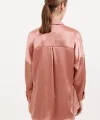 3985 Oversize Saten Gömlek  Camel