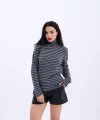 4213 TRİKO ÇİZGİLİ BALIKÇI SALAŞ-GRİ-SİYAH