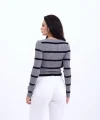 42221 TRİKO ÇİZGİLİ FİTİLLİ CROP-GRİ-SİYAH