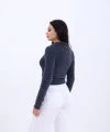 42531 TRİKO SİMLİ YAKALI CROP-ANTRASİT