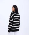 43111 TRİKO ÇİZGİLİ SALAŞ KAZAK-SİYAH-EKRU